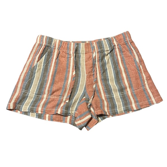 Calvin Klein Pants - Calvin Klein Women’s Multicolor Striped Linen Drawstring Shorts Size 4